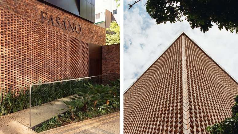 Fasano BH facade (left) and Mercado Novo: joined by the cobogó
