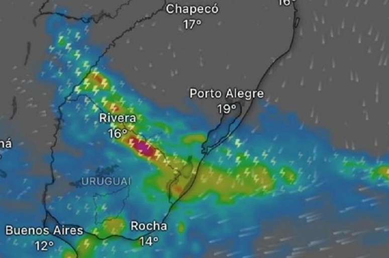 Ciclone extratropical se forma próximo ao litoral do Rio Grande do Sul, com  alerta de chuvas e ventos intensos
