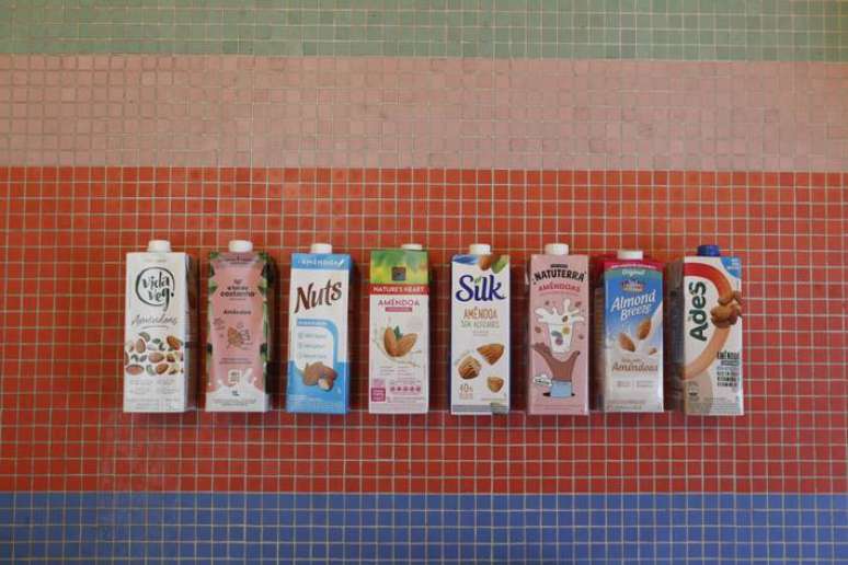 As 8 marcas avaliadas pelos jurados no teste de leites vegetais de amêndoas