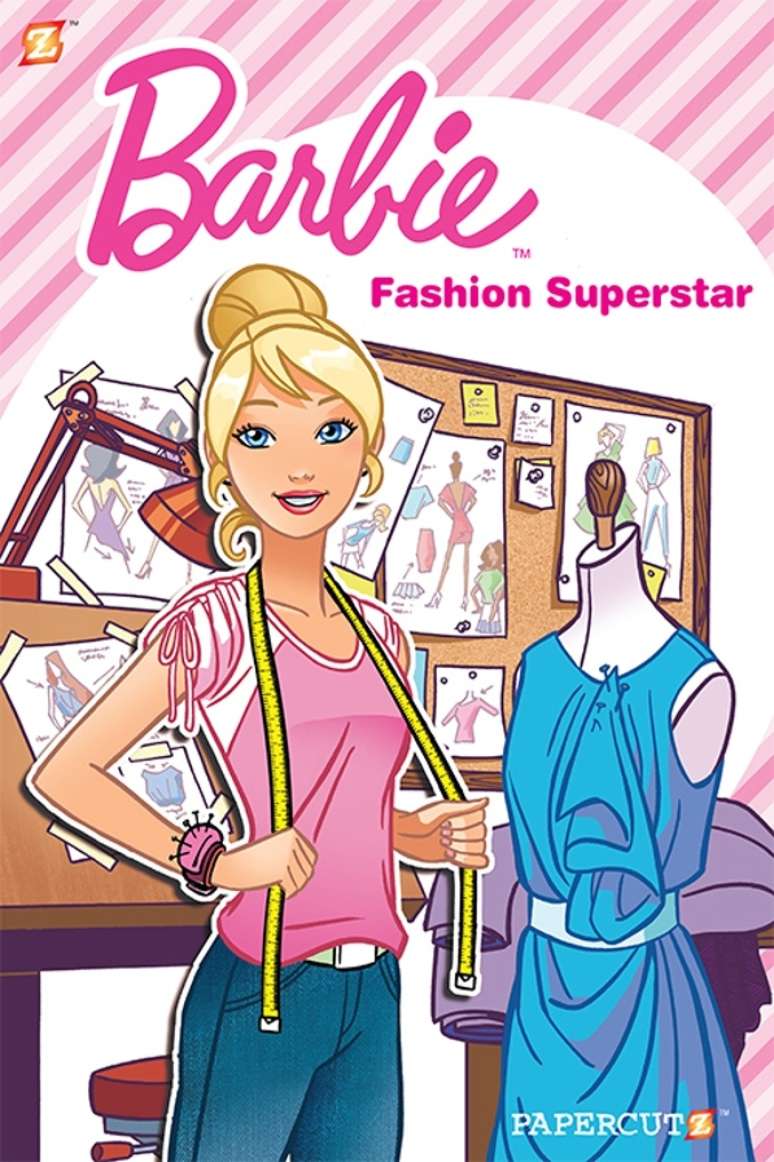 Capa de Barbie Fashion Superstar, Graphic Novel, Papercutz (2016).