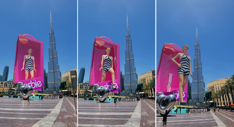 Barbie "gigante" surge em Dubai; vídeo foi criado com animação digital