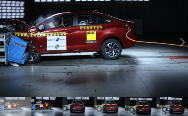 Teste de impacto do Volkswagen Virtus no Latin NCAP: 5 estrelas