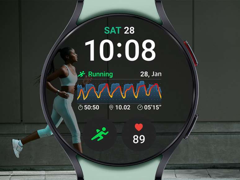 Análise do treino e do condicionamento físico feita pelo Galaxy Watch6.