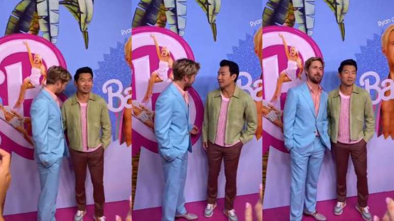 Ryan Gosling se incomoda com colega colocando a m&atilde;o em sua cintura e pede para que ele mude de posi&ccedil;&atilde;o