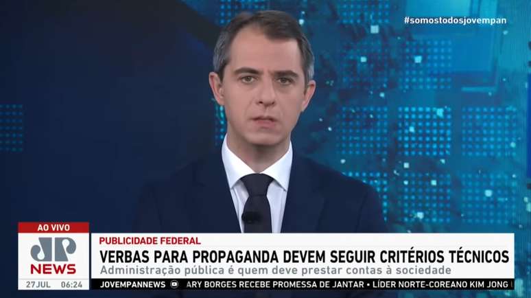 O jornalismo da Jovem Pan News protesta contra a exclusão do canal na planilha de publicidade de Lula