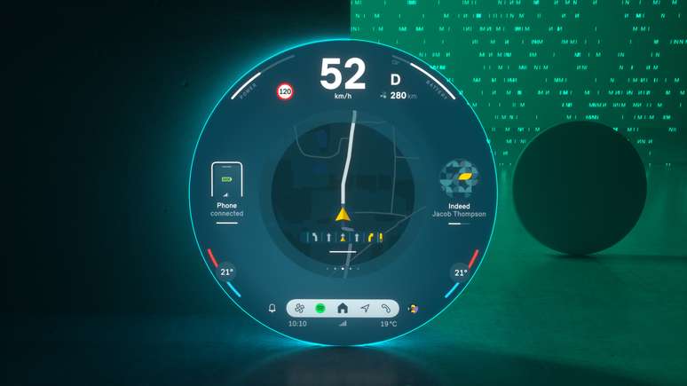 Novo painel digital com telas redondas e cores ricas da Mini