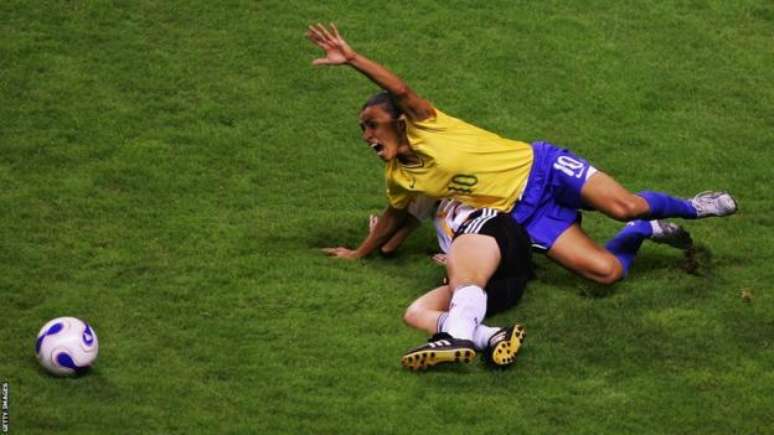 Marta disputou a única final da Copa do Mundo Feminina que o Brasil alcançou — perdendo para a Alemanha de 2 a 0, em 2007