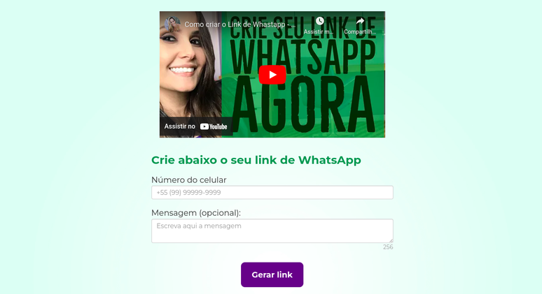 Marketex gera links do WhatsApp