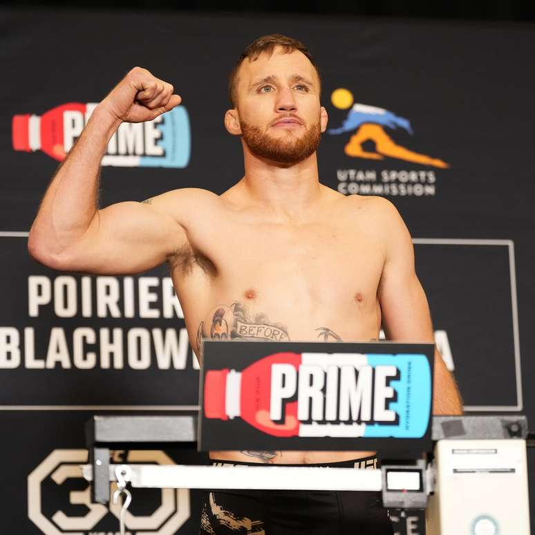 Justin Gaethje na pesagem do UFC 291 