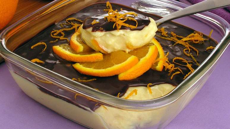 Creme de laranja com ganache