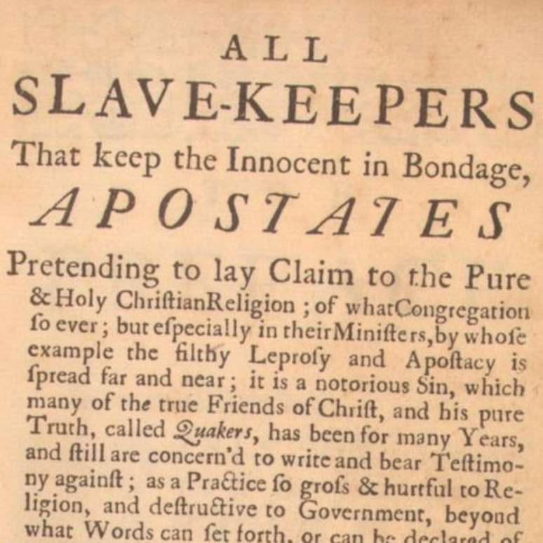 Capa do livro de Benjamin Lay contra a escravid&atilde;o, publicado em 1737