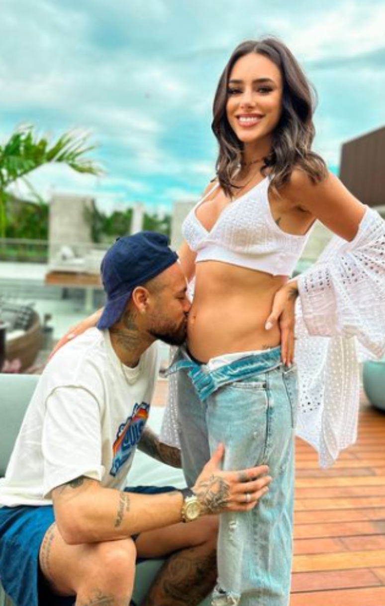 Neymar e Bruna Biancardi quando anunciaram a gravidez da filha