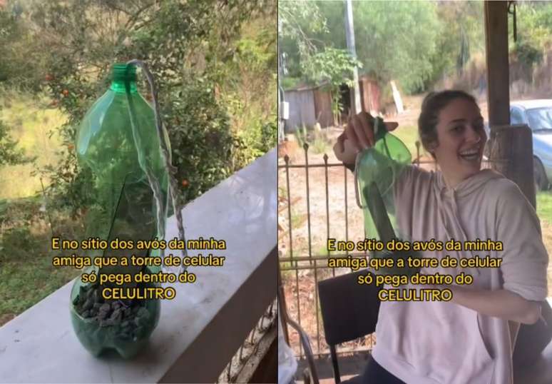 Viral no TikTok mostra antena improvisada com garrafa PET