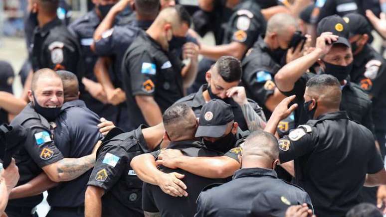 Formatura dos novos soldados da Polícia Militar do Estado do Rio de Janeiro realizada no Centro de Aperfeiçoamento de Praças (Cefap), no bairro de Sulacap, no Rio de Janeiro, em 2020