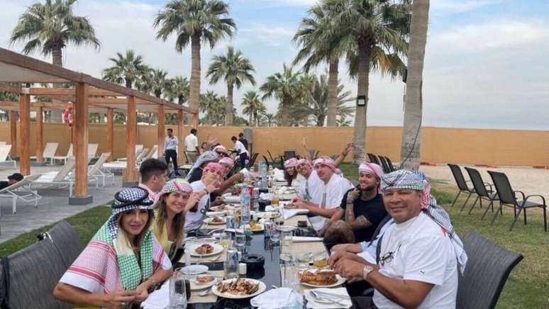 Família e amigos de Neymar reunidos no Catar para o Mundial de 2022.