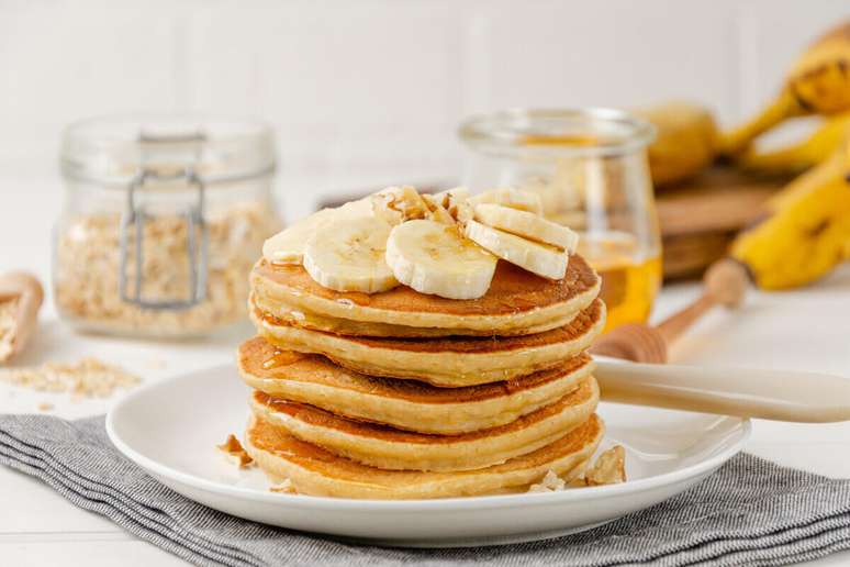 Panqueca de banana com aveia 