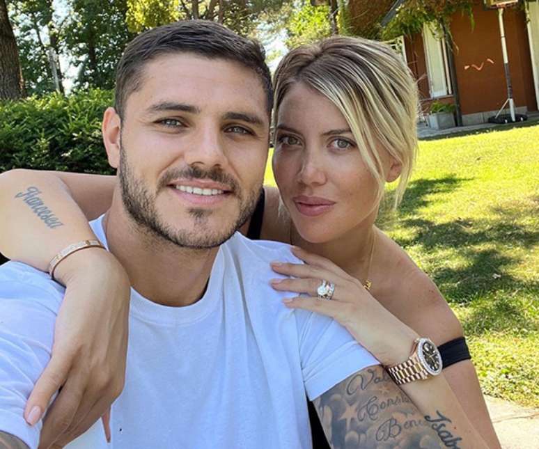 Mauro Icardi com Wanda Nara Reprodução Instagram @mauroicardi