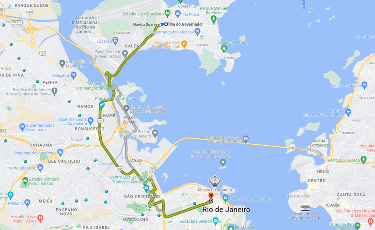 O trajeto de sua casa até o ponto do Spobreto, de ônibus, dura em torno de 1 horas - segundo estimativa do Google Maps.