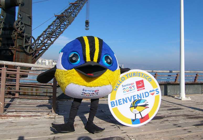 Passarinho “Fiu”, mascote do Pan de Santiago 2023.