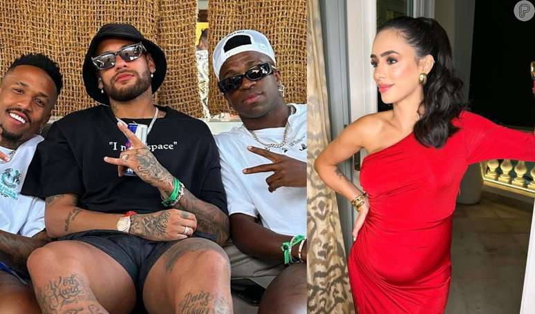 Neymar viaja com Vini Jr. e Éder Militão e fãs comentam ausência de Bruna Biancardi.