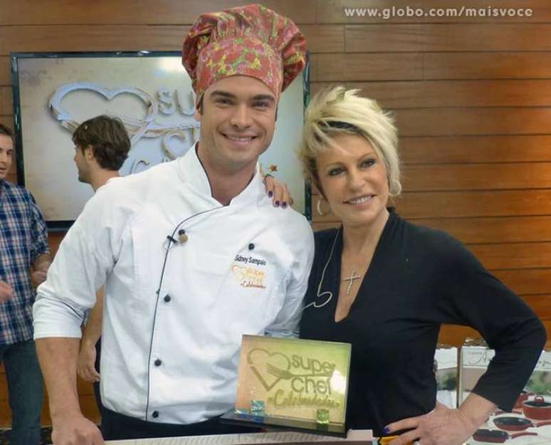 Sidney Sampaio ao lado de Ana Maria Braga no 'Super Chef Celebridades', em 2013