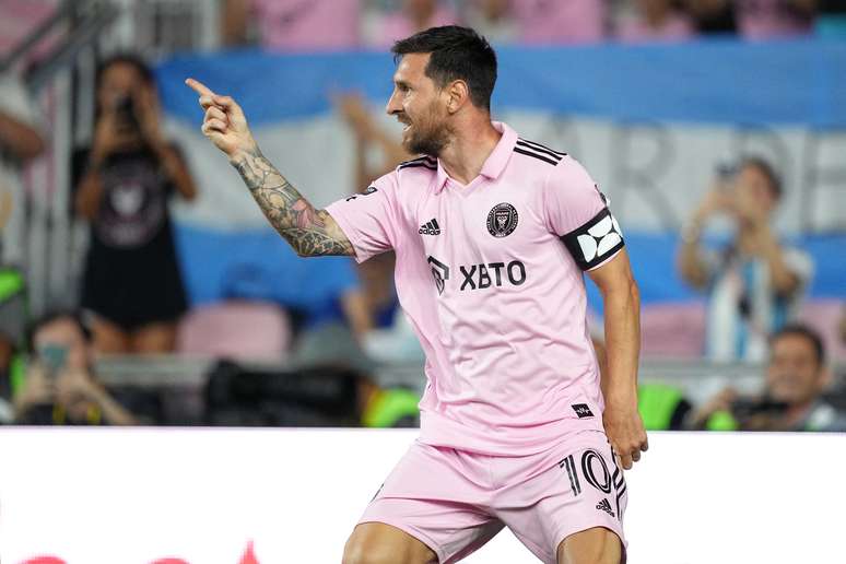 Lionel Messi comemora gol pelo Inter Miami contra o Orlando City