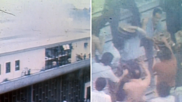 Imagens do incêndio na Globo em 1976 exibidas durante o 'Fantástico' especial de 50 anos em 2023