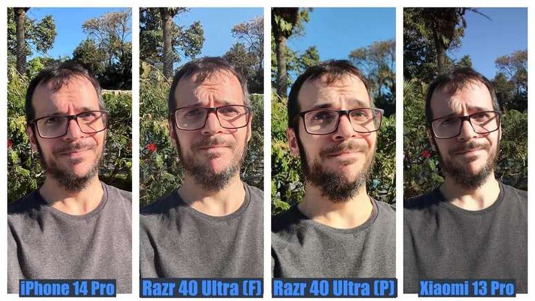Comparison of outdoor selfies (Image: Felipe Junqueira/Canaltech) Comparison of outdoor selfies (Image: Felipe Junqueira/Canaltech)