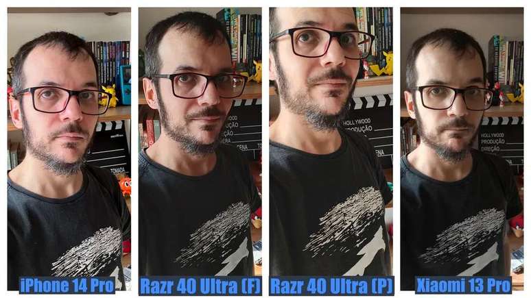 Comparison of indoor selfies in good lighting (Image: Felipe Junqueira/Canaltech) Comparison of indoor selfies in good lighting (Image: Felipe Junqueira/Canaltech)