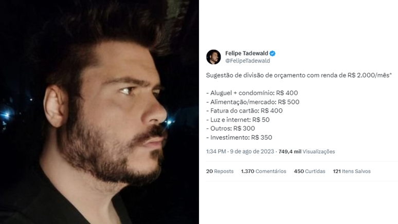 Além de seu post, o conteúdo viralizou sendo compartilhado por outros perfis do Twitter