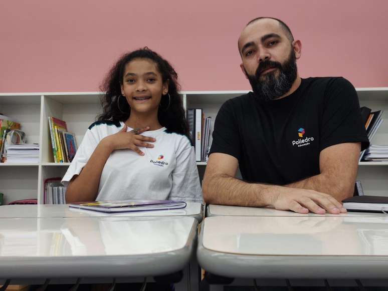 Denis e sua filha Sarah.