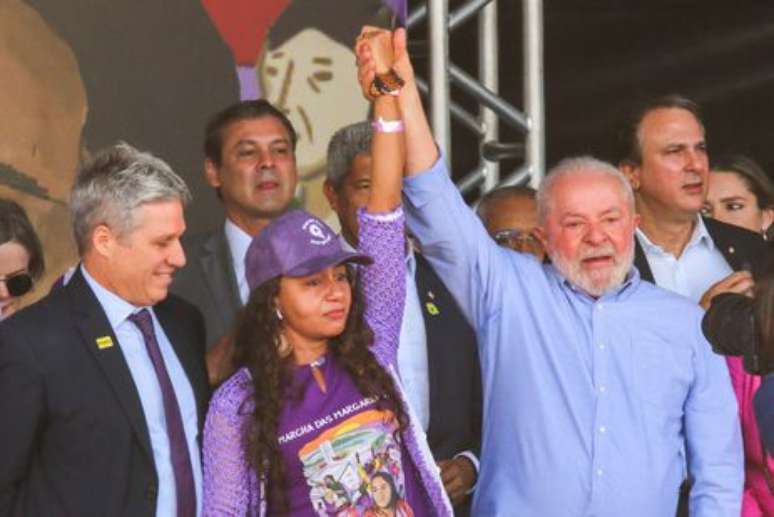 Presidente Lula e secretária da Contag, Mazé Morais, no encerramento da Marcha das Margaridas