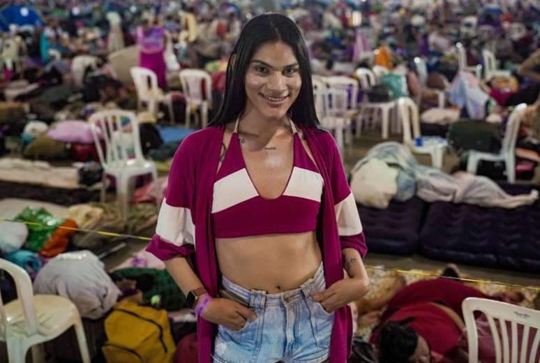 Dávila Macarena Minaj, 25 anos (Acará/Pará), acampada no Pavilhão de Exposições do Parque da Cidade, em Brasília, para a 7ª Marcha das Margaridas