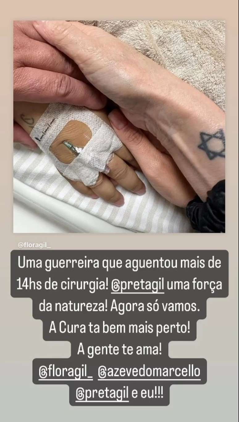 Malu Barbosa atualizou estado de saúde de Preta Gil