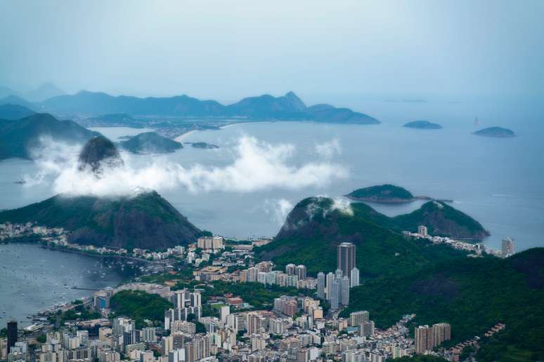 Imagem aérea do Pão de Açúcar, no Rio de Janeiro 