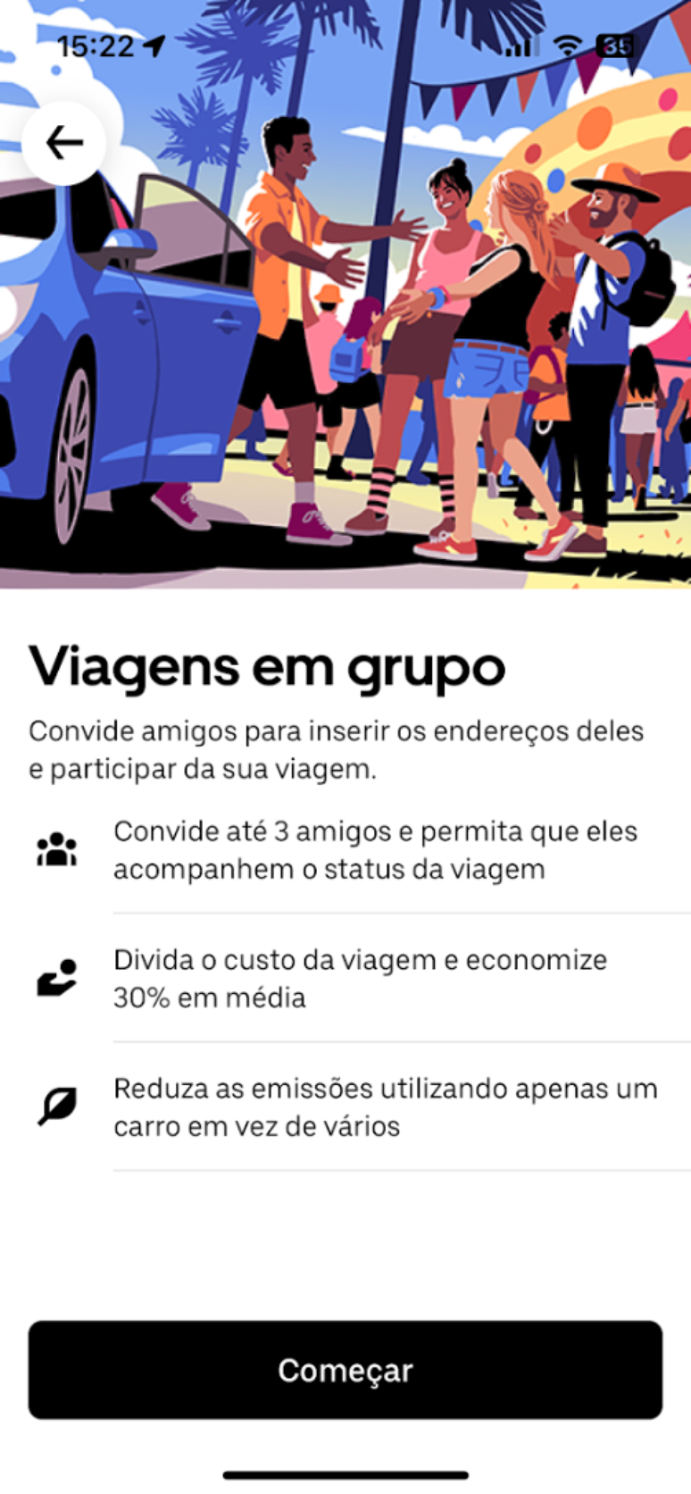 Passageiros poderão compartilhar viagem e adicionar até 5 paradas