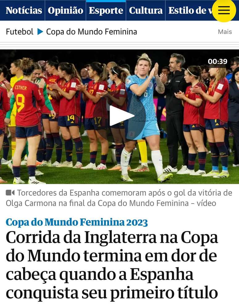 The Guardian destaca frustação inglesa com o vice do Mundial.