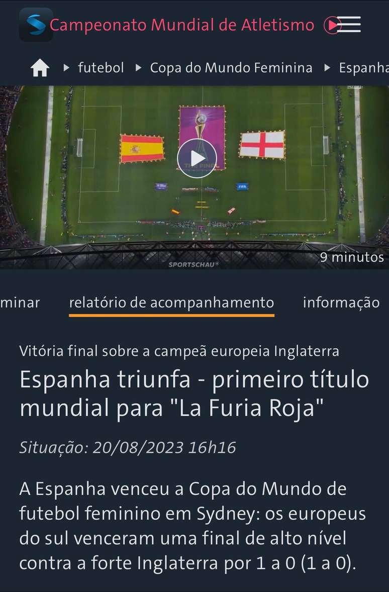 Espanha bate Inglaterra e conquista Copa do Mundo feminina