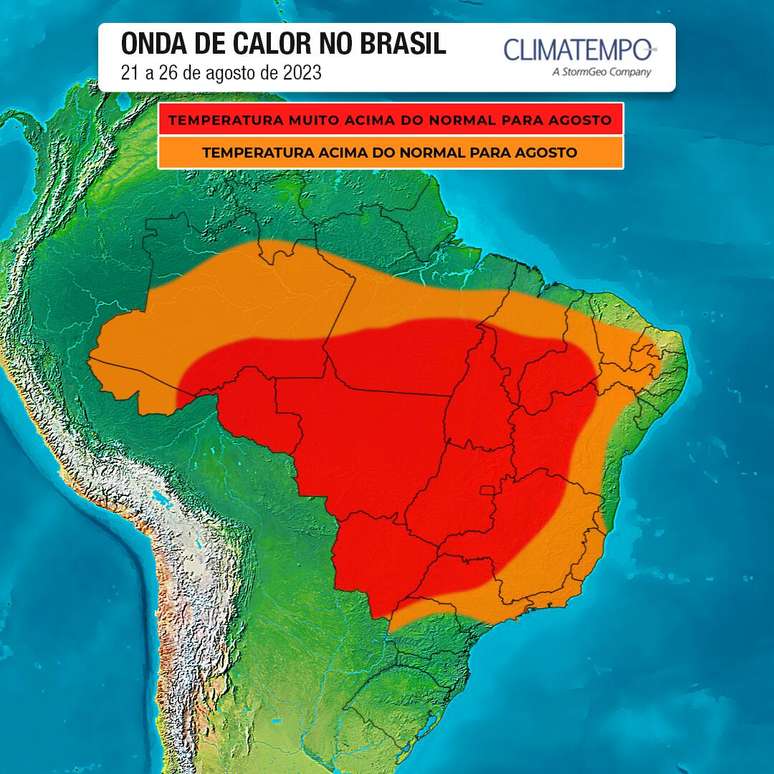 The heat wave spreads across Brazil this week