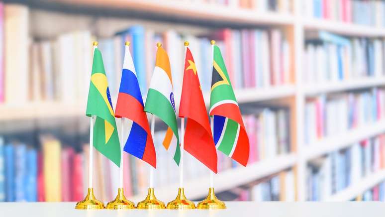 Brics &eacute; um bloco composto por Brasil, R&uacute;ssia, &Iacute;ndia, China e &Aacute;frica do Sul