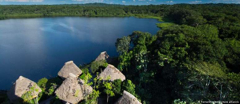 Parque Yasuní, uma reserva natural de um milhão de hectares que possui milhares de espécies de plantas e animais e abriga comunidade indígenas.