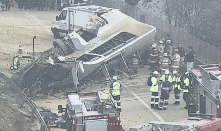 Ônibus com torcedores do Corinthians foi tombado em volta para São Paulo –