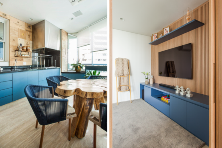 Investing in blue joinery gives a vibrant touch to the room 