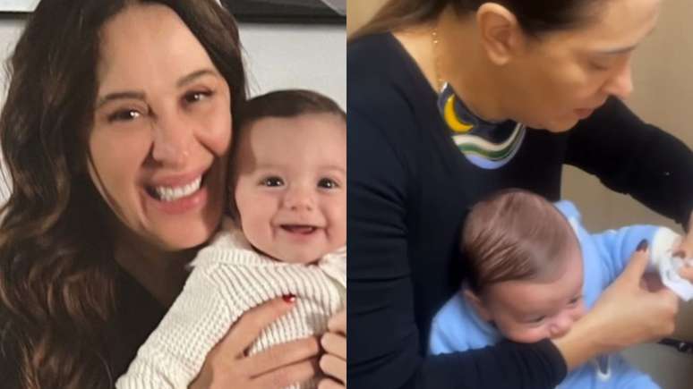 Son of Claudia Raia, steals the show wearing sunglasses during a boat trip in Spain
