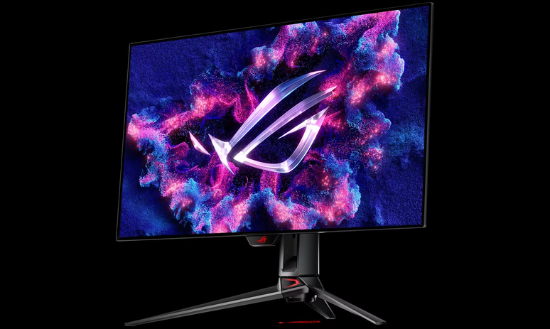 O ASUS ROG Swift OLED PG32UCDM é o primeiro monitor QD-OLED de 32 polegadas do mundo a trazer resolução 4K e taxa de atualização de 240 Hz (Imagem: Reprodução/ASUS)