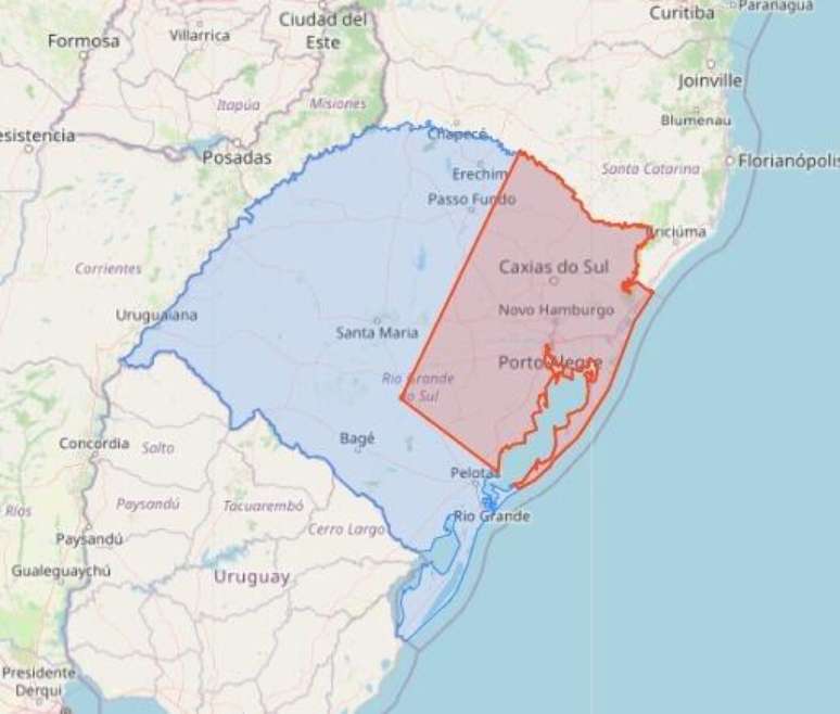 Alert for isolated storms in the eastern part of the RS