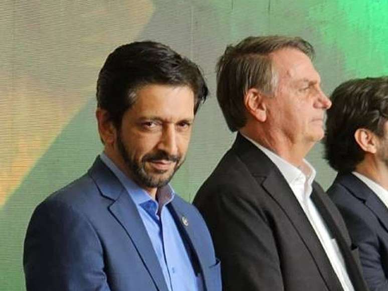 Ricardo Nunes e Bolsonaro em evento do PL no dia 6/5/2023