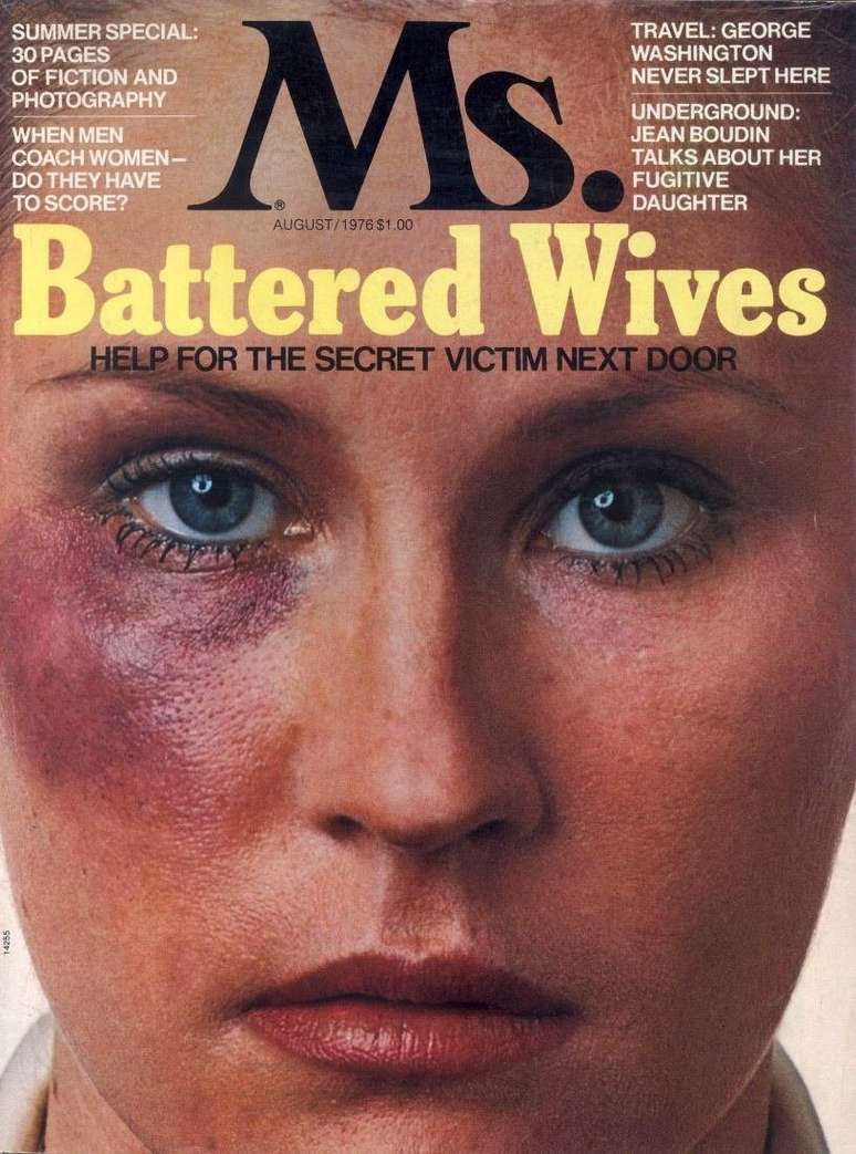 Capa da "Ms.", revista criada por Gloria Steinem nos anos 1970: pioneira em assuntos tabu como a viol&ecirc;ncia dom&eacute;stica