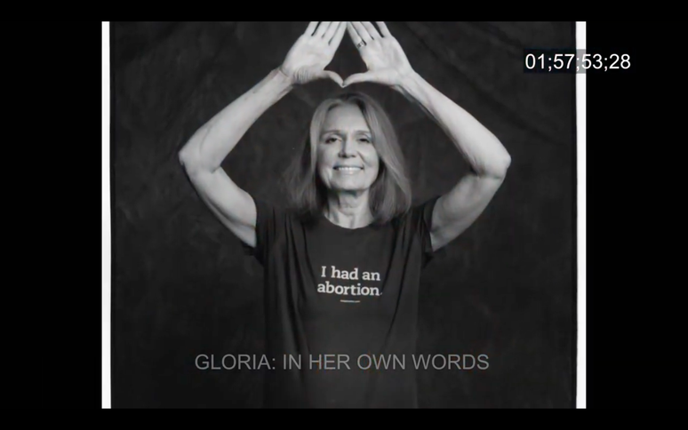 Cena do document&aacute;rio "Gloria: In Her Own Words": defensora ferrenha do direito de abortar