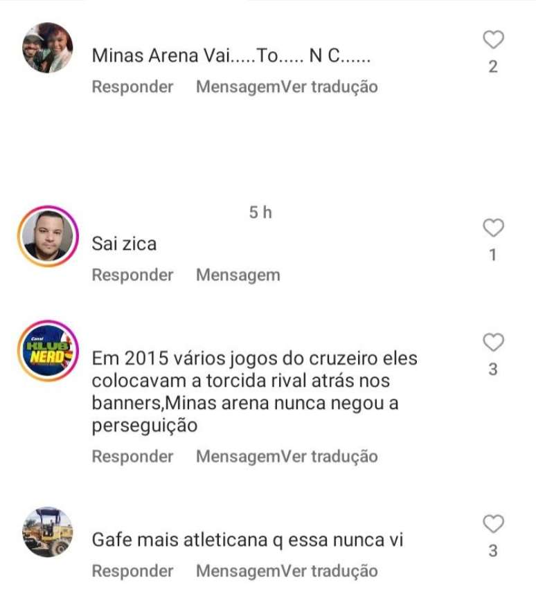 Torcedores do Cruzeiro reclamam de gafe cometida pelo Mineir&atilde;o